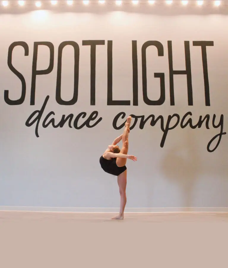 Student performing a dance pose in the Spotlight Dance Company studio
